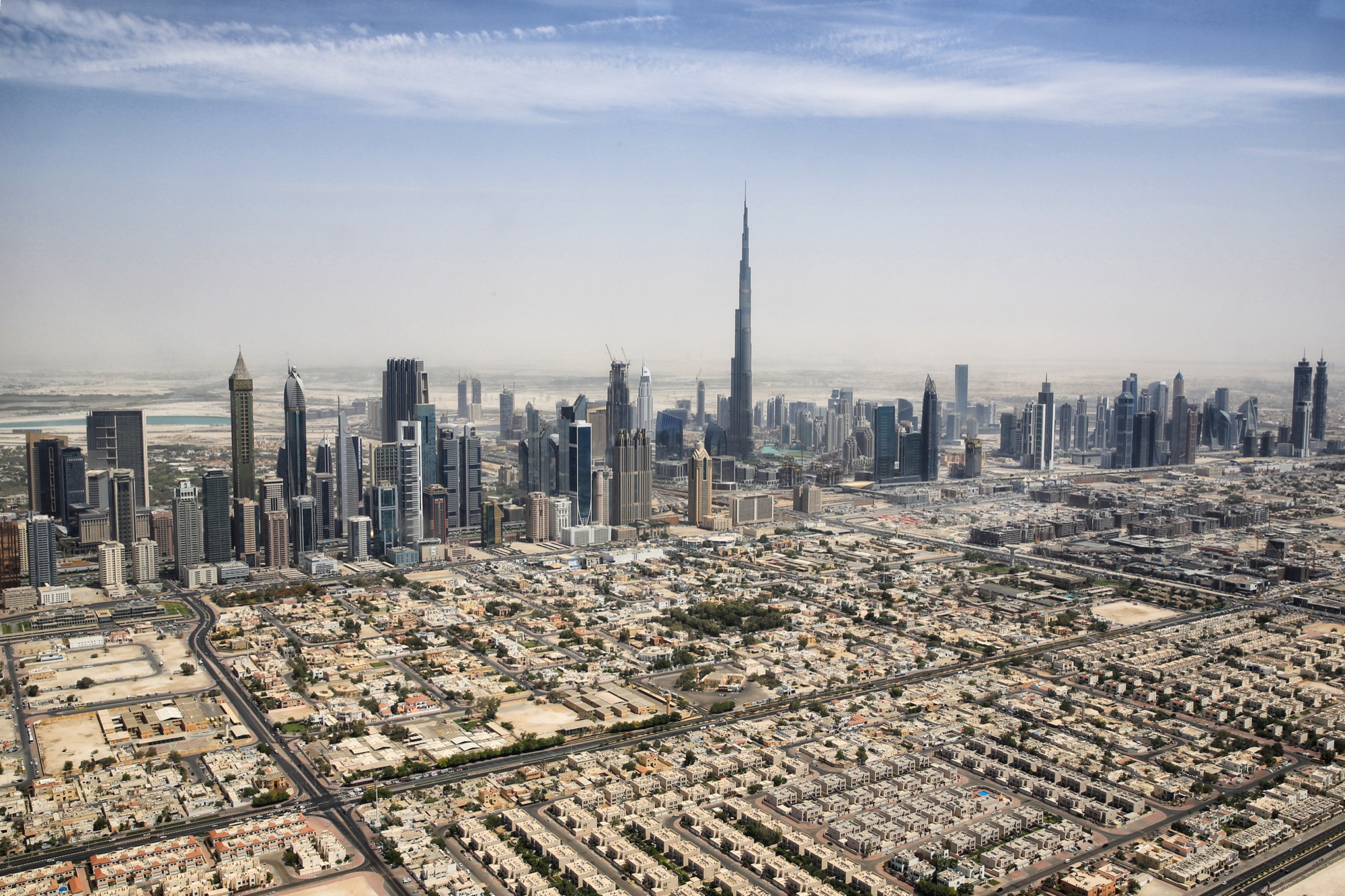 Dubai skyline with the Burj Khalifa